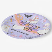 Spooky One Halloween Groovy Ghost 1e verjaardag Papieren Bordje (Gekanteld)