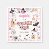 Spooky One Halloween Groovy Ghost 1e verjaardag Servet (Voorkant)