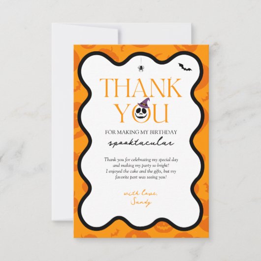 Spooky One Halloween Herfst Scary 1st Birthday Bedankkaart (Voorkant)