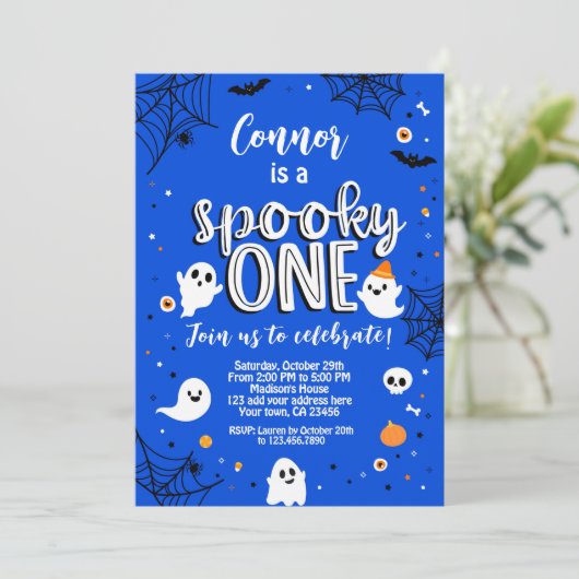 Spooky One Halloween Invitation Kaart (Staand voorkant)