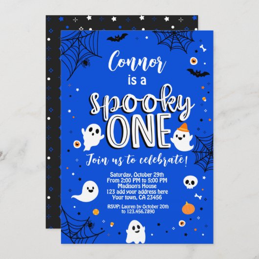 Spooky One Halloween Invitation Kaart (Voorkant / Achterkant)
