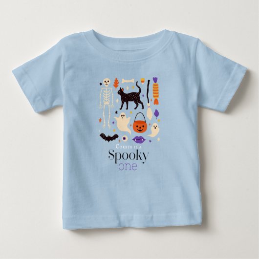 Spooky One Halloween Motieven Blauw 1e Verjaardag (Voorkant)