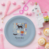 Spooky One Halloween Motieven Blauw 1e Verjaardag Papieren Bordje (Feest)