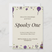 Spooky One Halloween Party Custom Invitation Kaart (Voorkant)