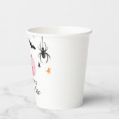 Spooky One Halloween PINK Pumpkins Birthday Papieren Bekers (Links)
