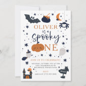 Spooky One Halloween Pompoen 1e Verjaardag Kaart (Voorkant)