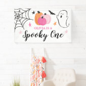 Spooky One Halloween roze pomkins 1st Birthday Spandoek (Insitu)