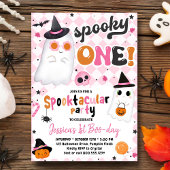 Spooky One Halloween Roze Schattigee Geest 1e Verj Kaart