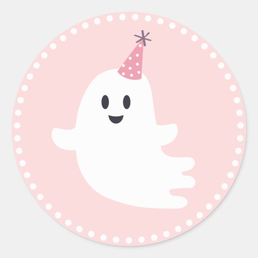 Spooky One Halloween Schattigee Ghost 1e Verjaarda Ronde Sticker (Voorkant)