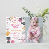 Spooky One Halloween Schattigee Ghost Verjaardagsf Kaart (Staand voorkant)