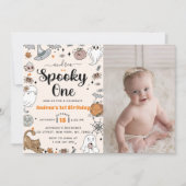 Spooky One Halloween Schattigee Ghost Verjaardagsf Kaart (Voorkant)