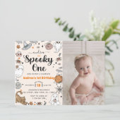 Spooky One Halloween Schattigee Ghost Verjaardagsf Kaart (Staand voorkant)