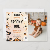 Spooky One Halloween Schattigee Ghost Verjaardagsf Kaart (Voorkant)