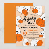 Spooky One Halloween Schattigee Ghouls Verjaardags Kaart (Voorkant / Achterkant)