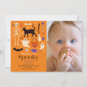 Spooky One Halloween Sinaasappel 1e Verjaardagsfot Kaart (Voorkant)