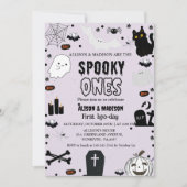 Spooky One Halloween Twin eerste verjaardagsfeest Kaart (Voorkant)