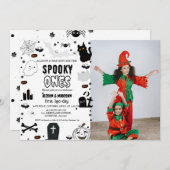 Spooky One Halloween Twin eerste verjaardagsfeest Kaart (Voorkant / Achterkant)