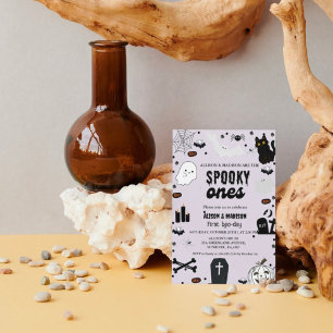 Spooky One Halloween Twin eerste verjaardagsfeest Kaart