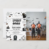 Spooky One Halloween Twin eerste verjaardagsfeestj Kaart (Voorkant)