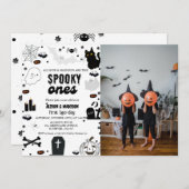 Spooky One Halloween Twin eerste verjaardagsfeestj Kaart (Voorkant / Achterkant)