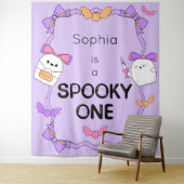 Spooky One Halloween Verjaardag Achtergrond Tapest Wandkleed (In situ)