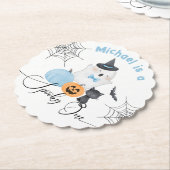 Spooky One Halloween Verjaardag blauw Boo Kartonnen Onderzetters (Gekanteld)