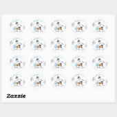 Spooky One Halloween Verjaardag blauw Boo Ronde Sticker (Vel)
