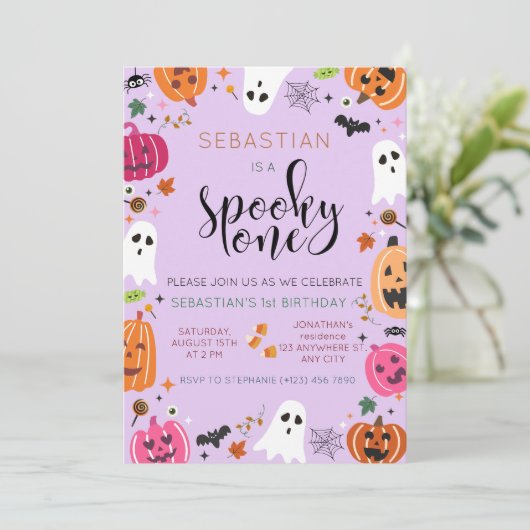 Spooky One Halloween Verjaardag Kaart (Staand voorkant)