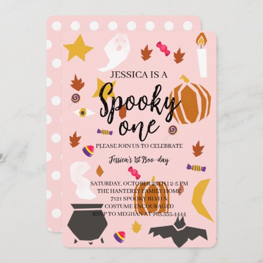 Spooky One Halloween Verjaardag Kaart (Voorkant / Achterkant)