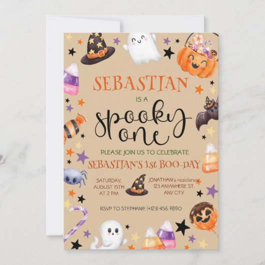 Spooky One Halloween Verjaardag Kaart (Voorkant)