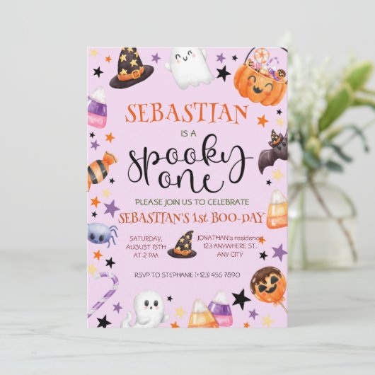 Spooky One Halloween Verjaardag Kaart (Staand voorkant)