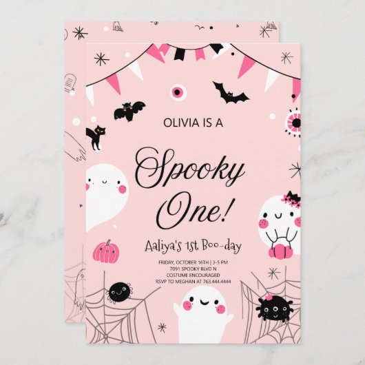 Spooky One Halloween Verjaardag Kaart (Voorkant / Achterkant)