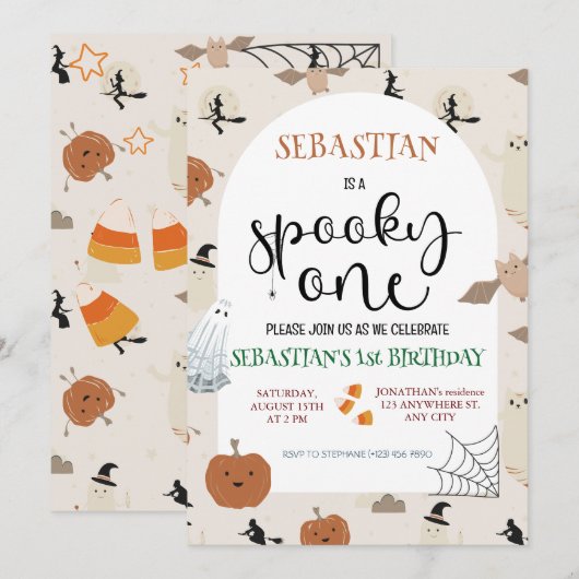 Spooky One Halloween Verjaardag Kaart (Voorkant / Achterkant)