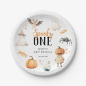 Spooky One Halloween Verjaardag Papieren Bordje (Voorkant)