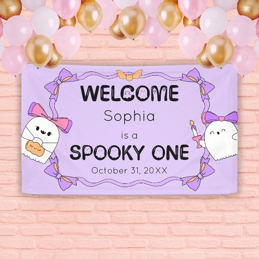 Spooky One Halloween Verjaardag Welkom Banner