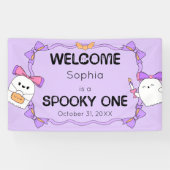 Spooky One Halloween Verjaardag Welkom Banner (Horizontaal)