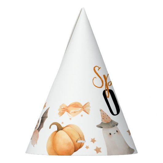 Spooky One Halloween verjaardagsfeest Petten Feesthoedjes (Links)