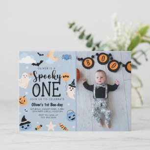 Spooky One Halloween verjaardagsfeestje foto Kaart