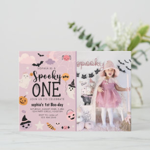 Spooky One Halloween verjaardagsfeestje foto Kaart