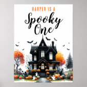 Spooky One Halloween verjaardagsfeestje teken Poster (Voorkant)