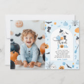 Spooky One Halloween verjaardagsfoto bedankkaart Kaart (Voorkant)