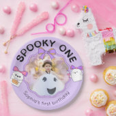Spooky One Halloween verjaardagsfoto Papieren Bordje (Feest)