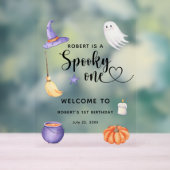 Spooky One Halloween Welkom op de 1e verjaardag Acryl Bord (Neutraal)