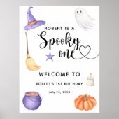 Spooky One Halloween Welkom op de 1e verjaardag Poster (Voorkant)