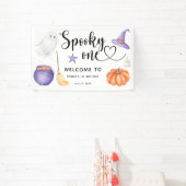 Spooky One Halloween Welkom op de 1e verjaardag Spandoek (Insitu)