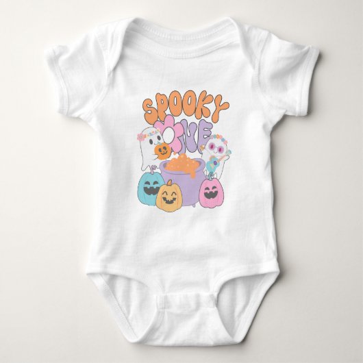 Spooky One Hippie Halloween Ghost Romper (Voorkant)