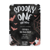 Spooky One Invitation Halloween Verjaardag Roze Vl Magneet (Verticaal)