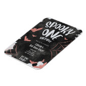 Spooky One Invitation Halloween Verjaardag Roze Vl Magneet (Linkerzijde)