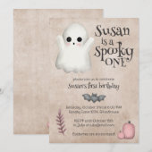 Spooky One Kawaii Ghost Halloween Verjaardag Kaart (Voorkant / Achterkant)