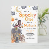 Spooky One Kostuumfeest Halloween Verjaardag Kaart (Staand voorkant)